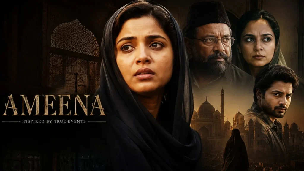 Ameena movie poster featuring lead characters