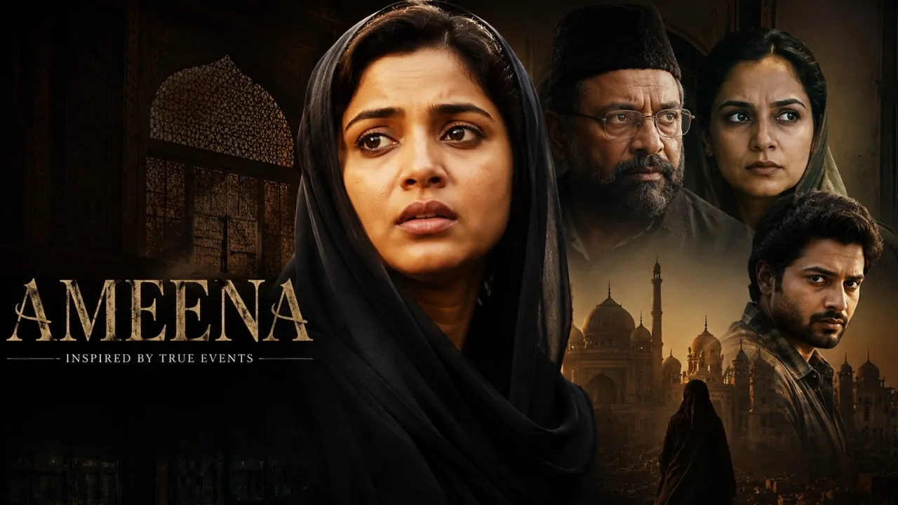 Ameena movie poster featuring lead characters