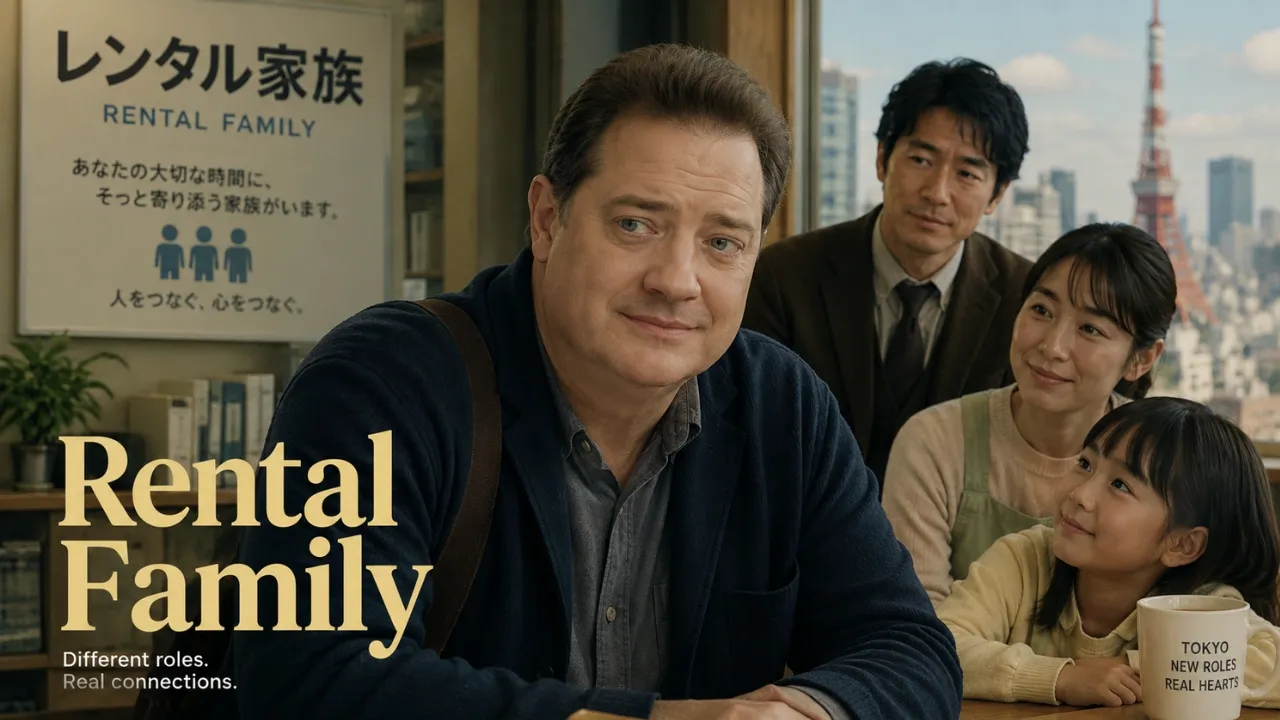 Rental Family movie poster featuring a found family story