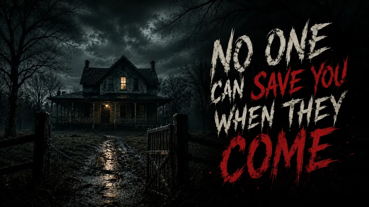 Abandoned house horror movie banner