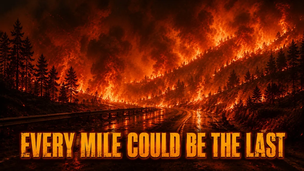 The Lost Bus wildfire scene
